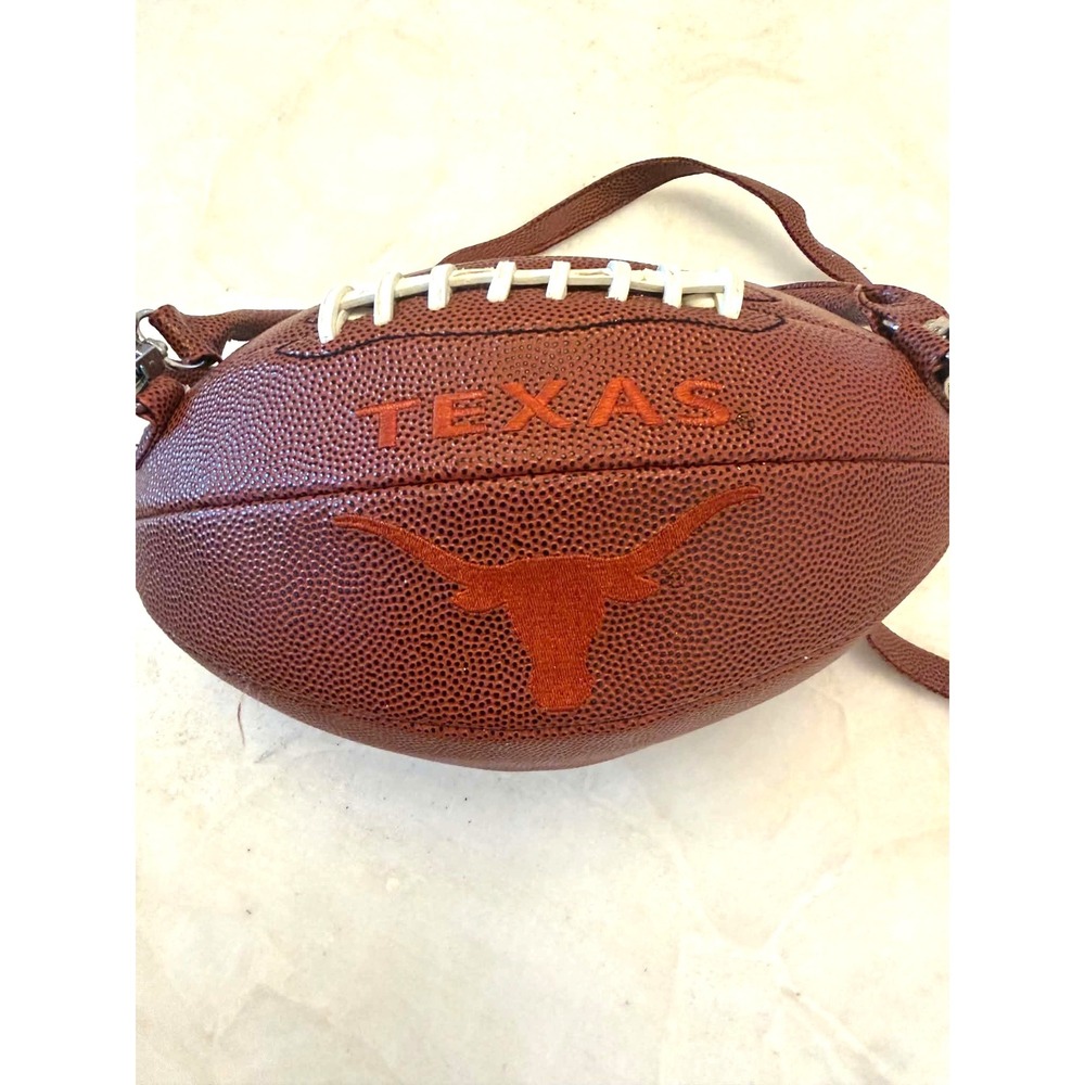 Texas Longhorns Football Shaped Crossbody Bag Burnt Orange Novelty Purse